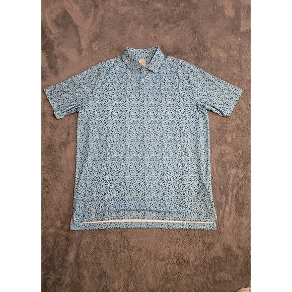 Callaway Mens Large Blue AOP Golf Polo Shirt Opti-Dri Stretch Performance - Picture 2 of 12